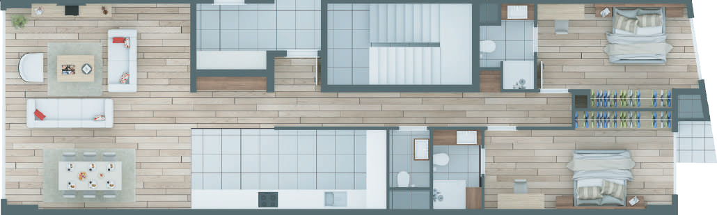 Dubleks daire çatı katı planı